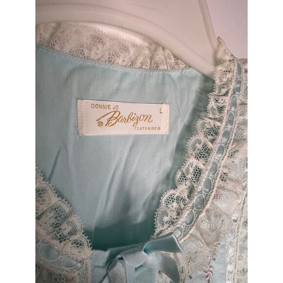 Vintage Barbizon Baby Blue Embroidered Nightgown Size Large - Picture 5 of 7